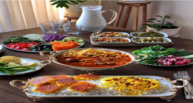 La decoración de la mesa iraní