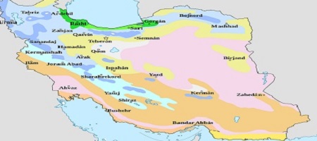 Map of Iran climatic regions